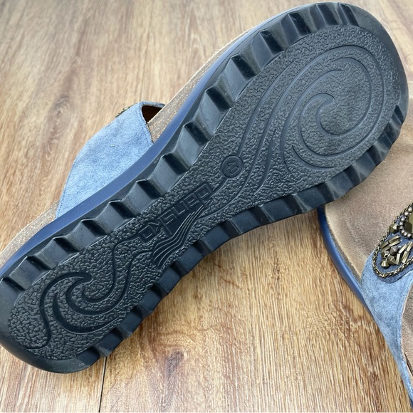 Dansko Jeweled Suede Pamela Wedge Sandals - Picture 7 of 7